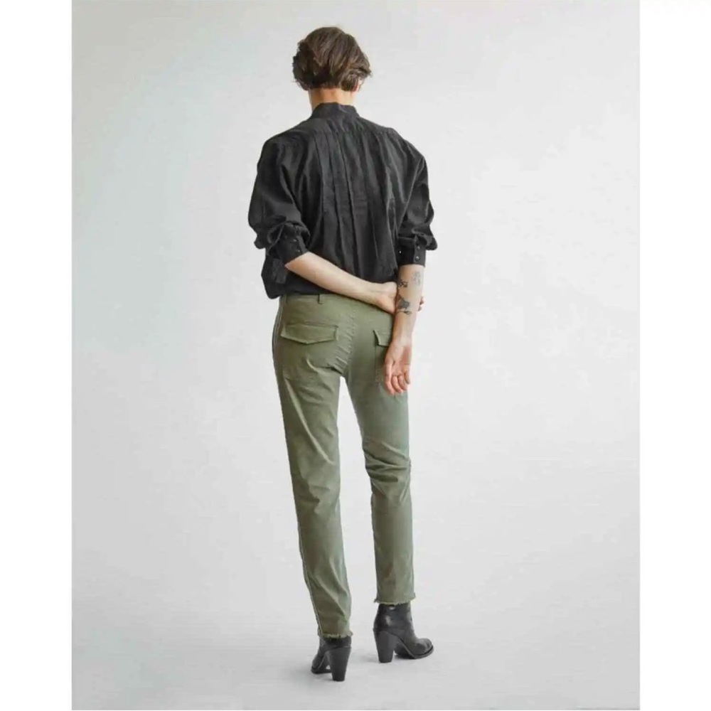 Nili Lotan Jenna Pants with Tape, Sage Green XS - Picture 2 of 5
